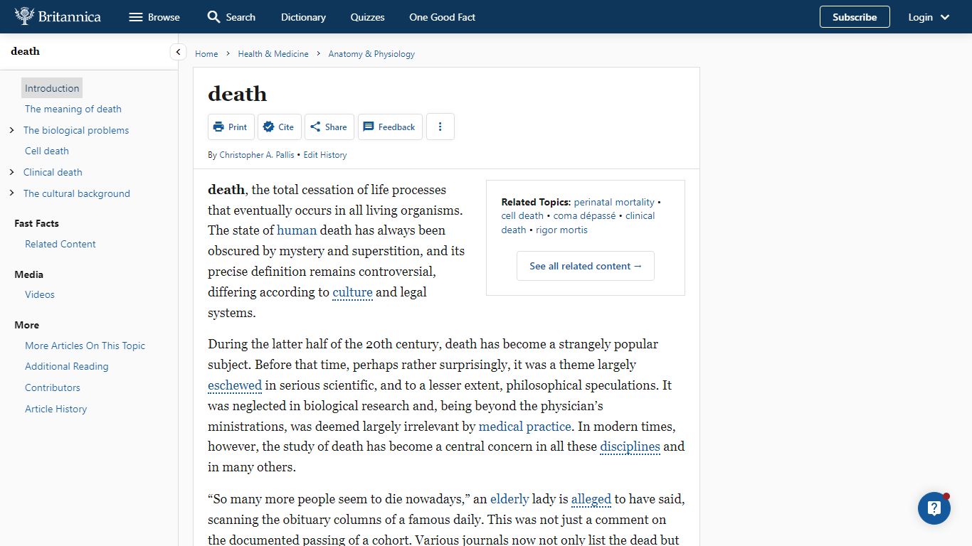 death | Definition, Types, Meaning, Culture, & Facts | Britannica