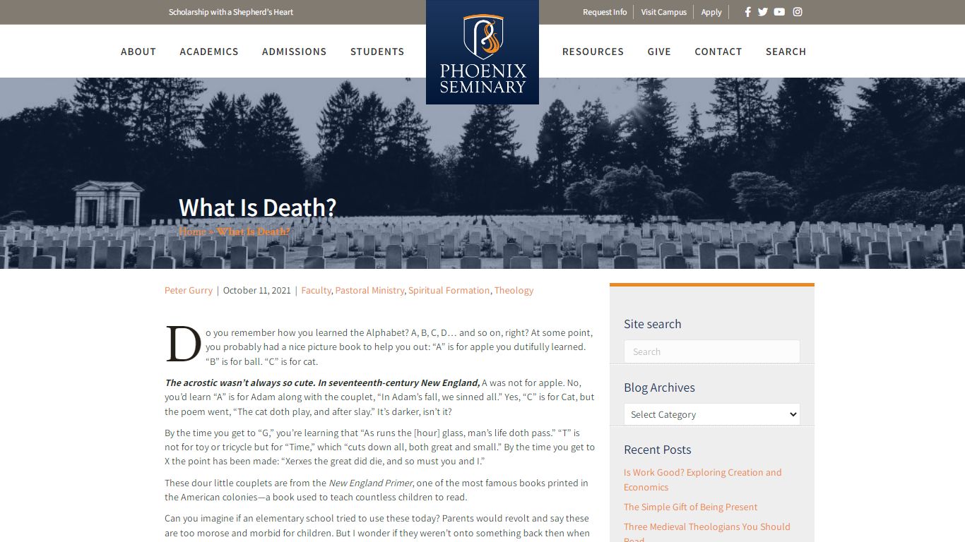 What Is Death? - Phoenix Seminary